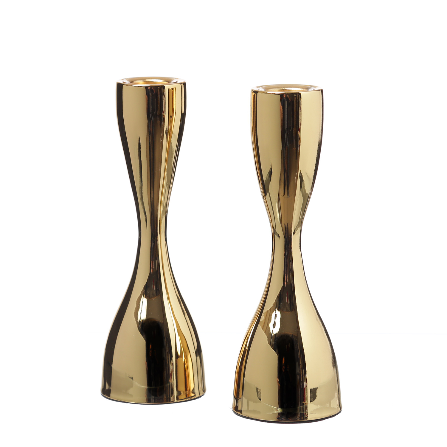 Stabkerzenhalter - Kerzenständer 18cm gold H: - Experte Lichterketten 2er - - Metall | Set 