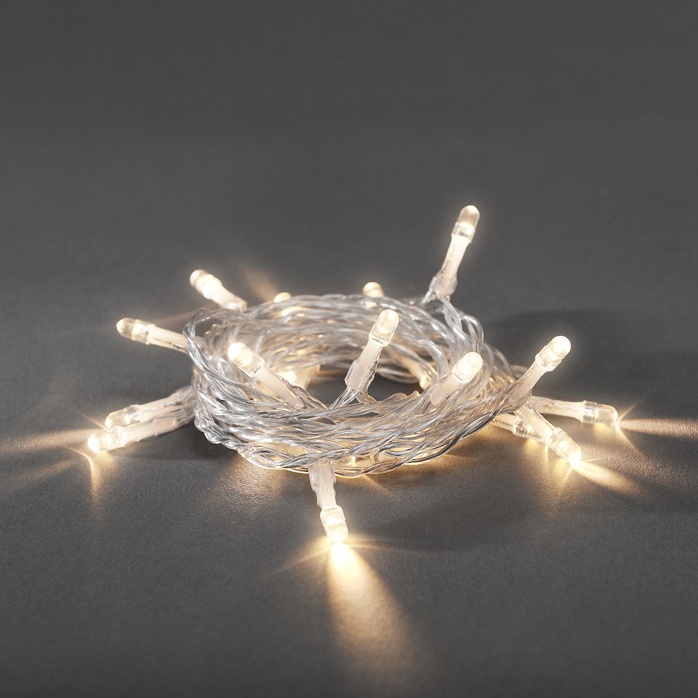 LED Lichterkette Lichterketten 30 transparent - Timer - LED Kabel | - - - warmweiße Schalter 4,35m - L: an/aus Experte