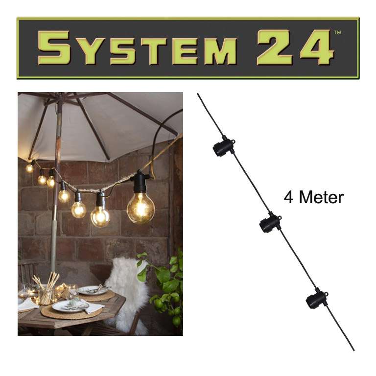 System 24 Lichterkette für 24V E27 Leuchtmittel 4m koppelbar