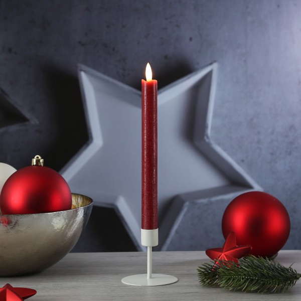 Stabkerzenhalter - Kerzenständer für - | - D: weiß 7cm Experte - Tafelkerzen Lichterketten Metall H: - 7,5cm