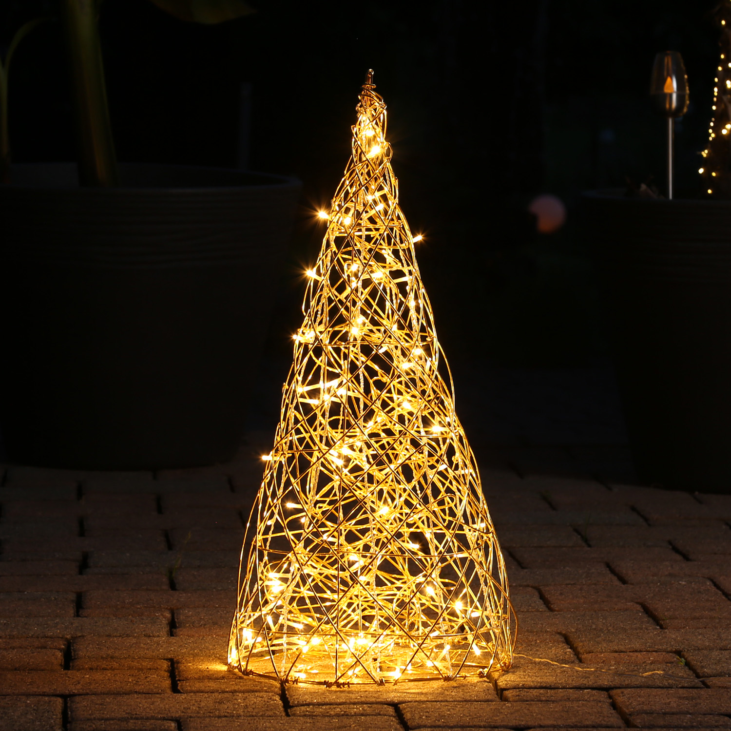 LED Lichterbaum Spiky - stehend - H: 90cm - 60 warmweiße LED